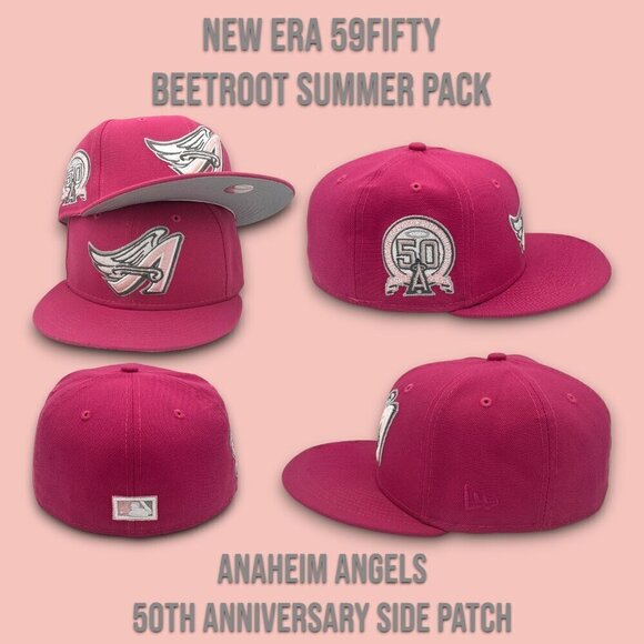 New Era Anaheim Angels Summer Pack 59FIFTY Fitted Hat 50th Anniv. Patch 7 1/8